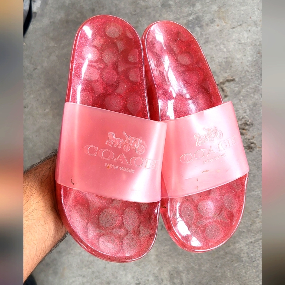 Coach Pink Slide Sandals